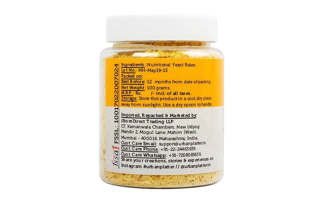 Urban Platter Nutritional Yeast Flakes Nutty & Chessy Savoury Flavour   Plastic Jar  100 grams